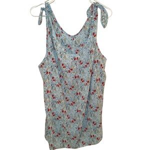 Women’s SHEIN Light Blue Multicolored Floral Tank Top/Sleeveless Blouse. Size 2X